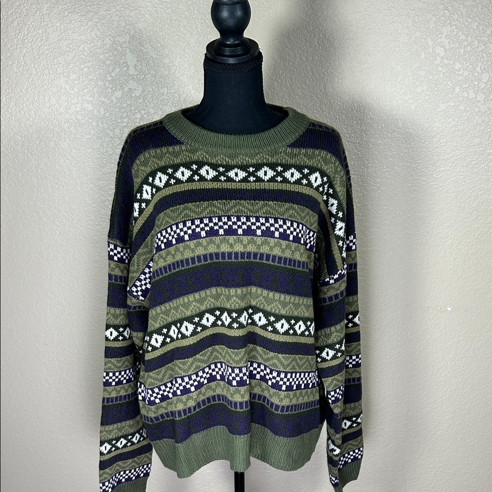 Romwe Oversized Multi-Color Graphic Sweater – XL